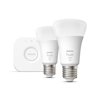 Set básico Philips Hue WHITE 2xE27/9,5W 2700K + dispositivo de conexión