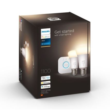 Set básico Philips Hue WHITE 2xE27/9,5W 2700K + dispositivo de conexión