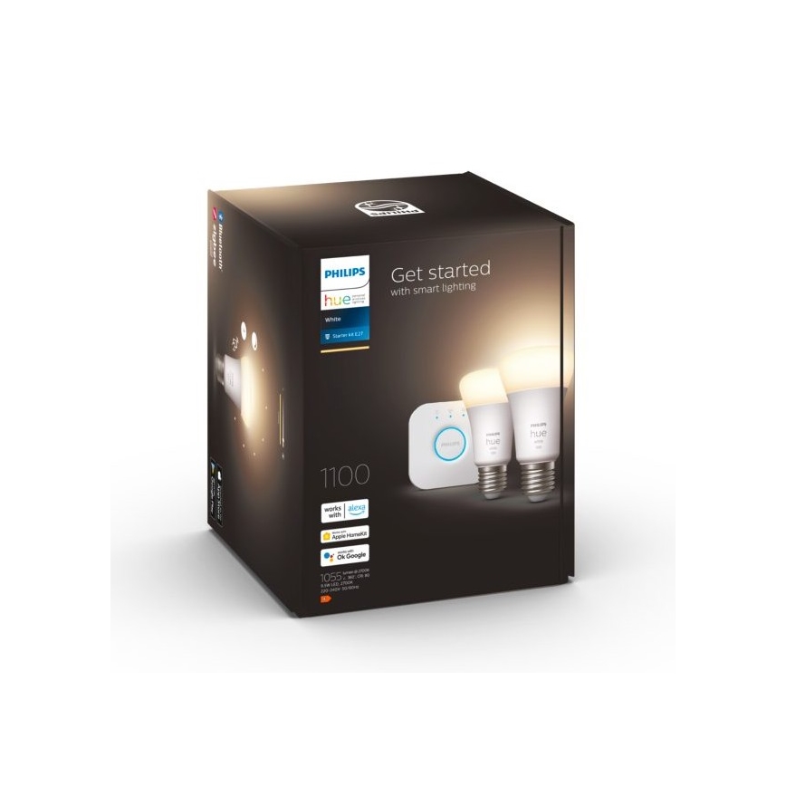 Set básico Philips Hue WHITE 2xE27/9,5W 2700K + dispositivo de conexión