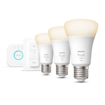 Set básico Philips Hue WHITE 3xE27/9,5W 2700K + dispositivo de conexión