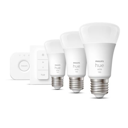 Set básico Philips Hue WHITE 3xE27/9,5W 2700K + dispositivo de conexión