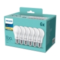 SET de 6XLED Bombilla Philips A60 E27/13W/230V 2700K