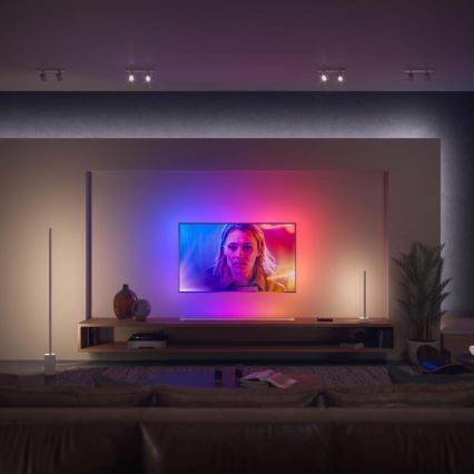 SET - Tira LED RGBW regulable Philips Hue WHITE AND COLOR AMBIANCE 2m LED/20W/230V + 4x Bombilla regulable Philips A60 E27/6,5W/230V 2000-6500K