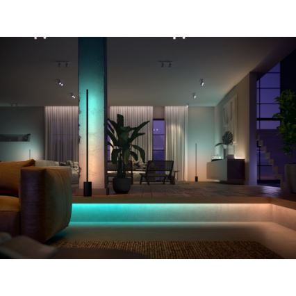 SET - Tira LED RGBW regulable Philips Hue WHITE AND COLOR AMBIANCE 2m LED/20W/230V + 4x Bombilla regulable Philips A60 E27/6,5W/230V 2000-6500K