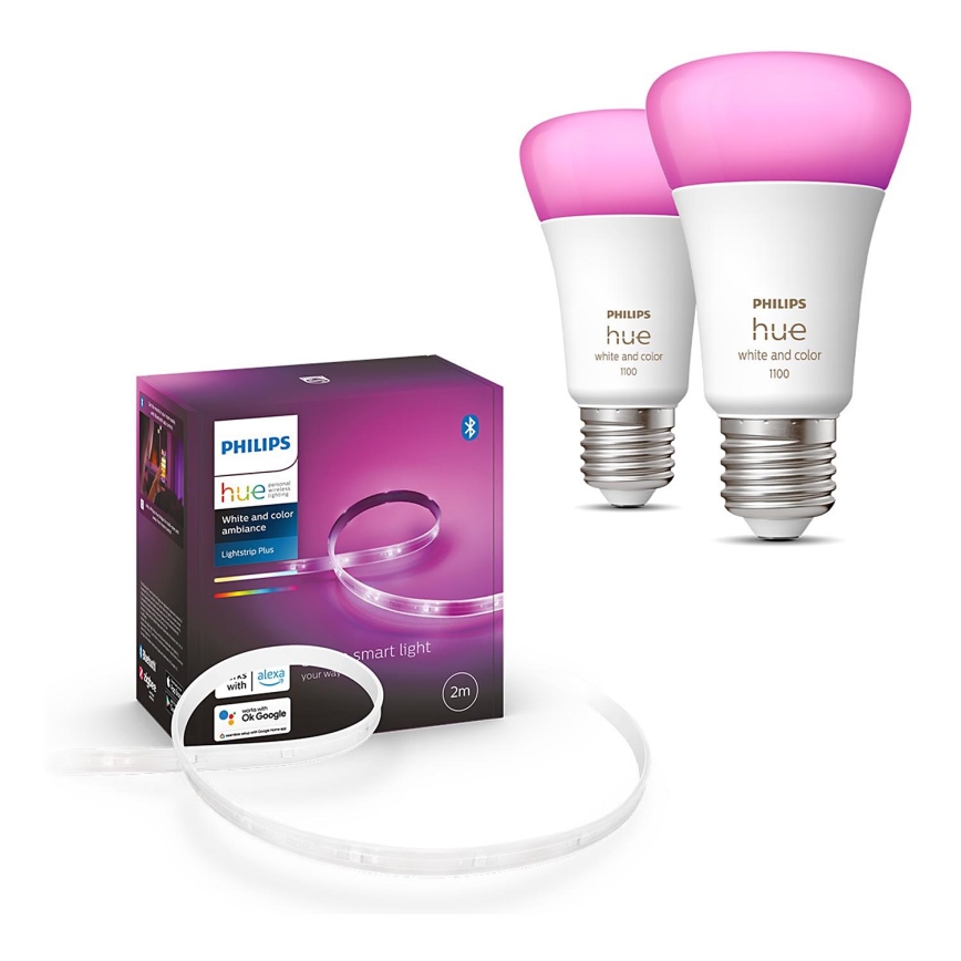 Philips Hue White and Color Ambiance Pack 2 Bombillas LED E27 9W RGB