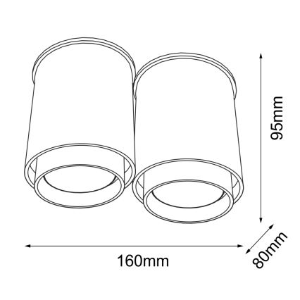 Shilo - Plafón 2xGU10/15W/230V negro