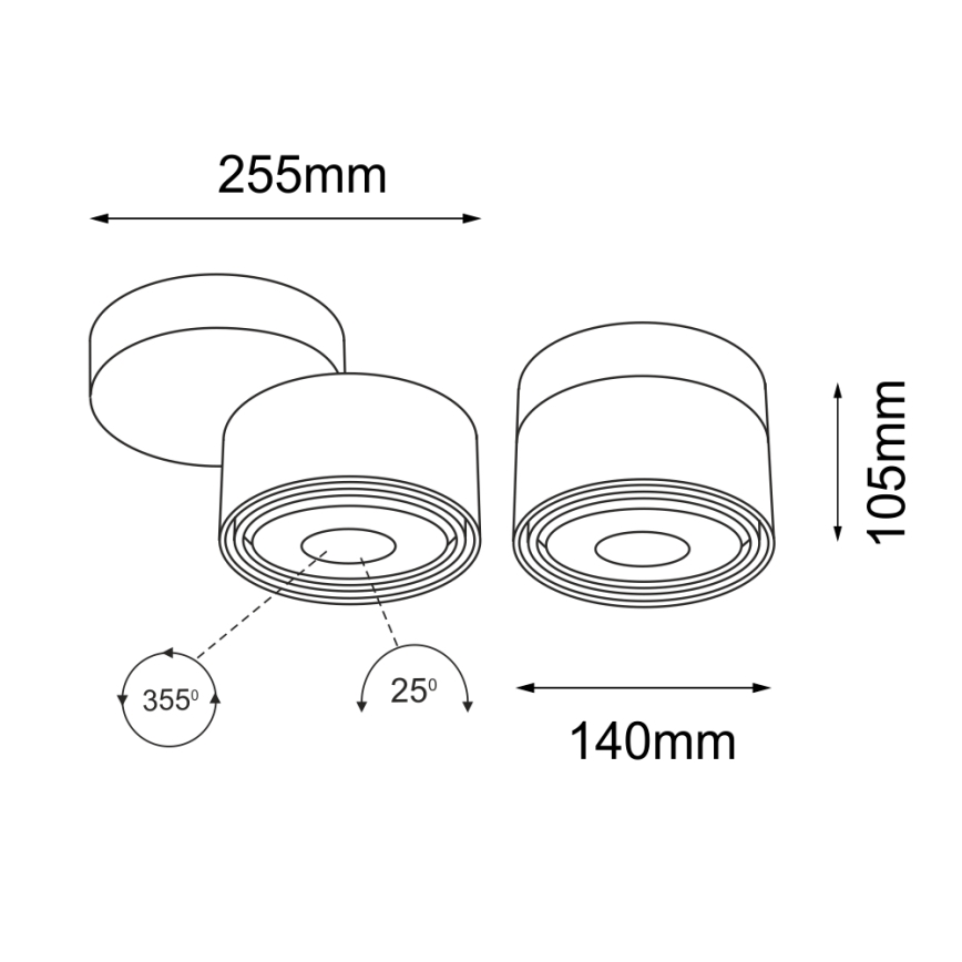 Shilo - Foco 1xGU10/15W/230V negro