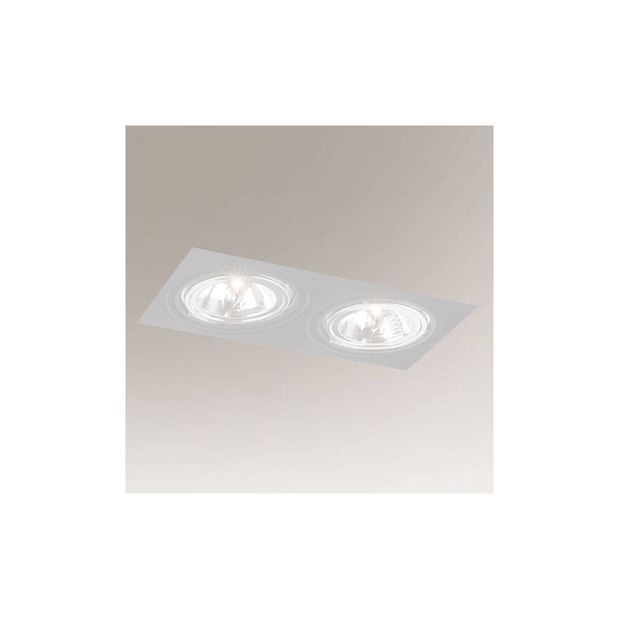 Shilo - Lámpara empotrada 2xGU10/15W/230V blanco