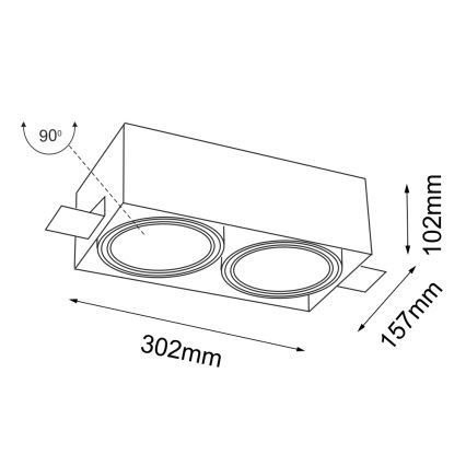 Shilo - Lámpara empotrada 2xGU10/15W/230V blanco