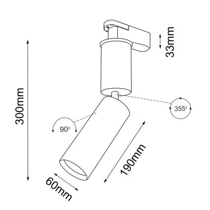 Shilo - Foco para sistema de rieles 1xGU10/15W/230V blanco