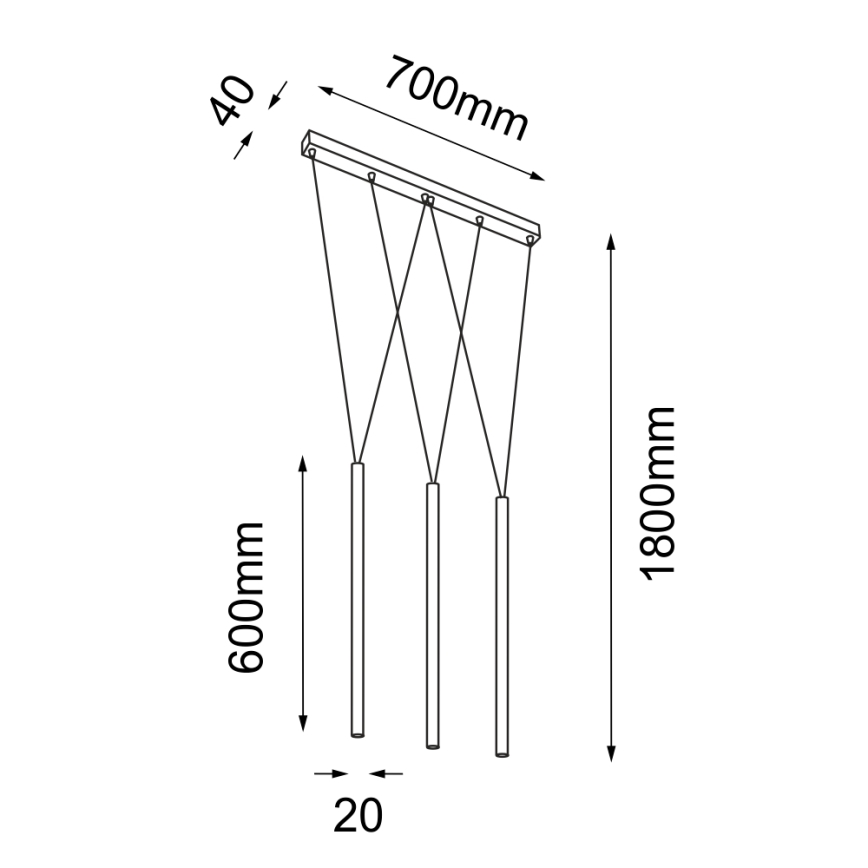 Shilo - Lámpara colgante 3xG9/10W/230V