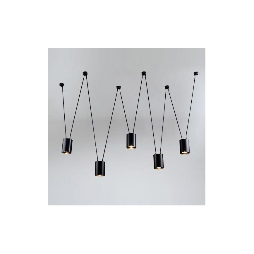 Shilo - Lámpara colgante 5xGU10/15W/230V araña negro
