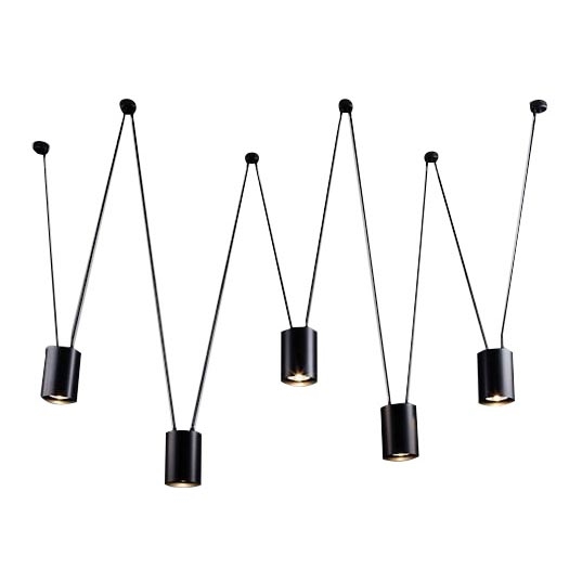 Shilo - Lámpara colgante 5xGU10/15W/230V araña negro