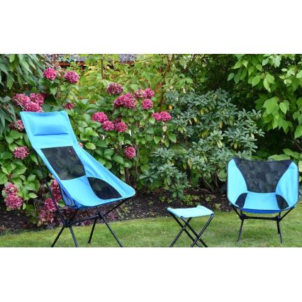 Silla de camping plegable azul 63 cm