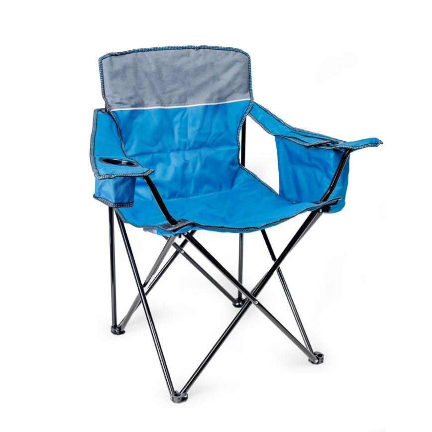 Silla de camping plegable azul