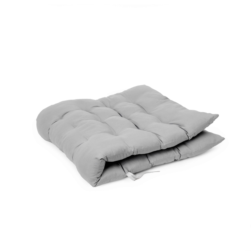 Silla de camping plegable con colchoneta negro/gris