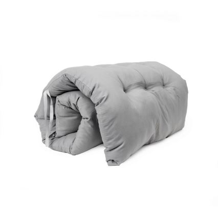 Silla de camping plegable con colchoneta negro/gris