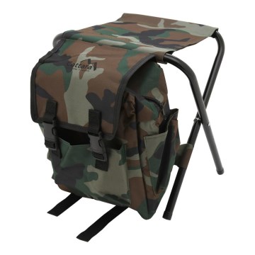 Silla de camping plegable con mochila de camuflaje