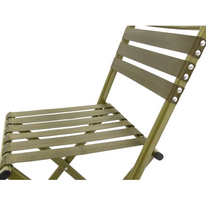 Silla de camping plegable con respaldo verde