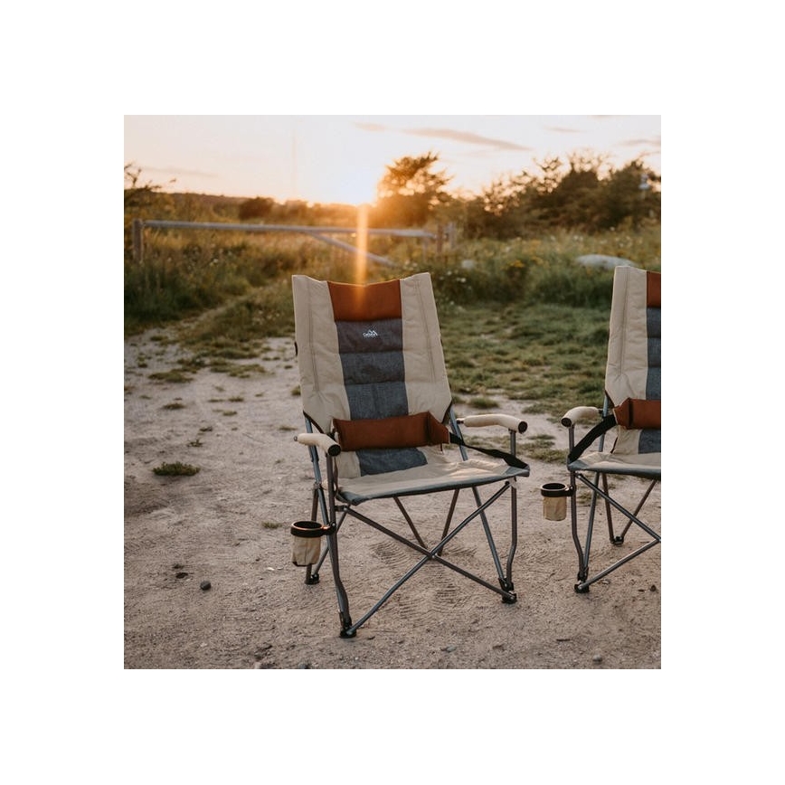 Silla de camping plegable marrón