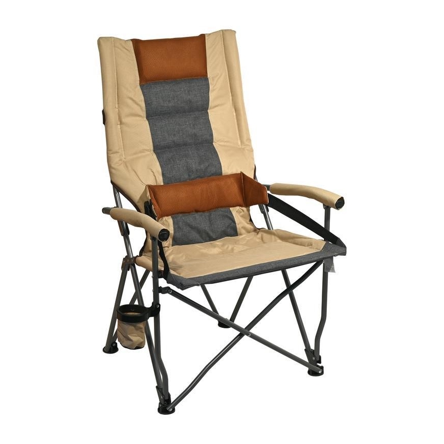 Silla de camping plegable marrón