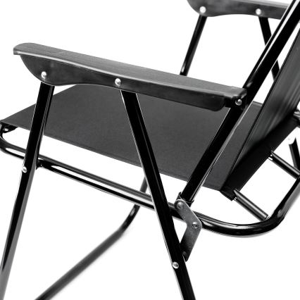 Silla de camping plegable negro