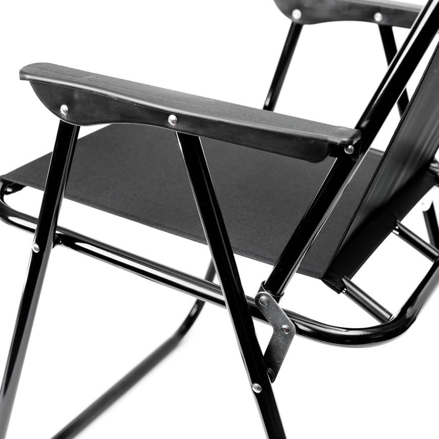 Silla de camping plegable negro