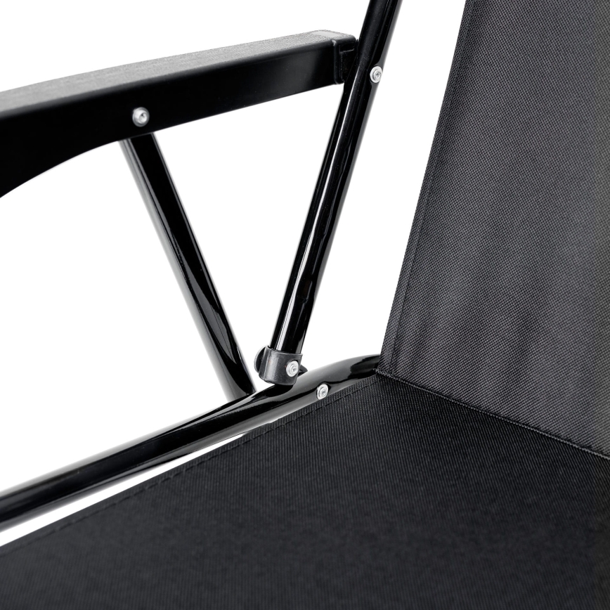Silla de camping plegable negro