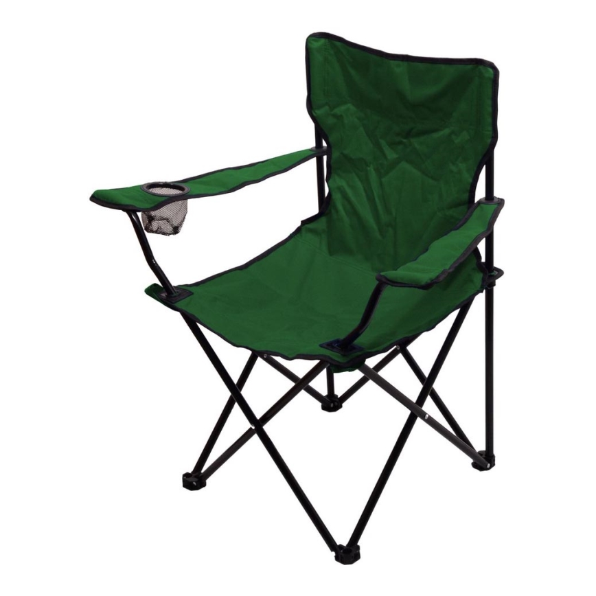 Silla de camping plegable verde