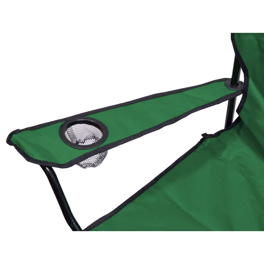 Silla de camping plegable verde