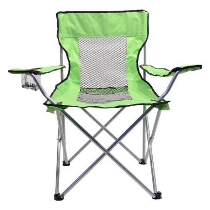 Silla de camping plegable verde