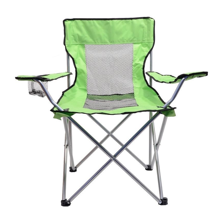 Silla de camping plegable verde