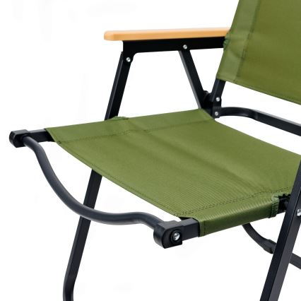 Silla de camping plegable verde