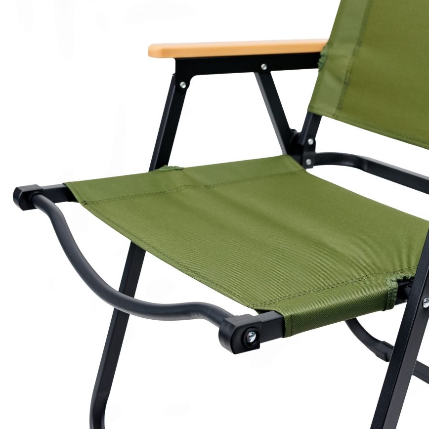 Silla de camping plegable verde