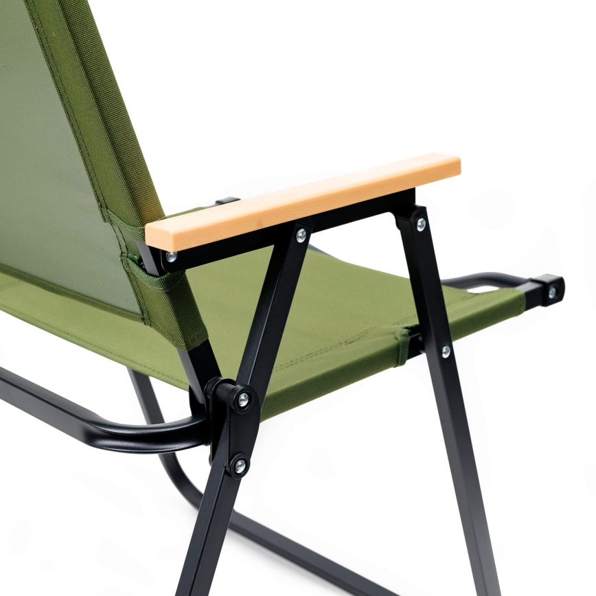 Silla de camping plegable verde
