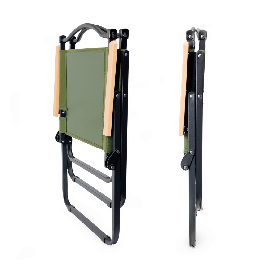 Silla de camping plegable verde