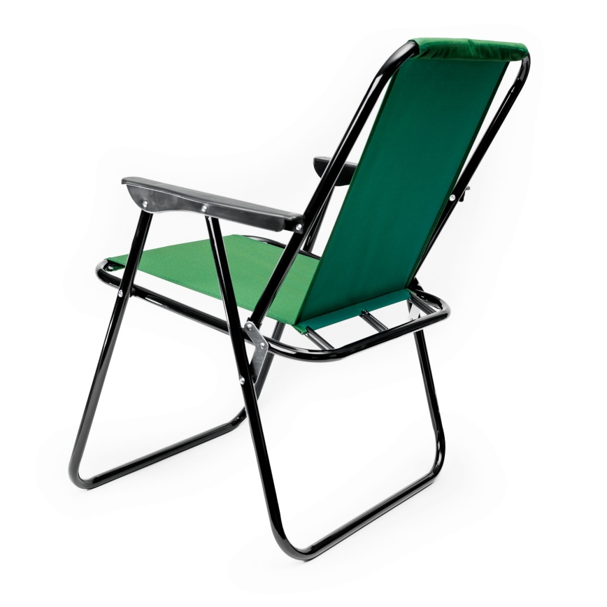 Silla de camping plegable verde