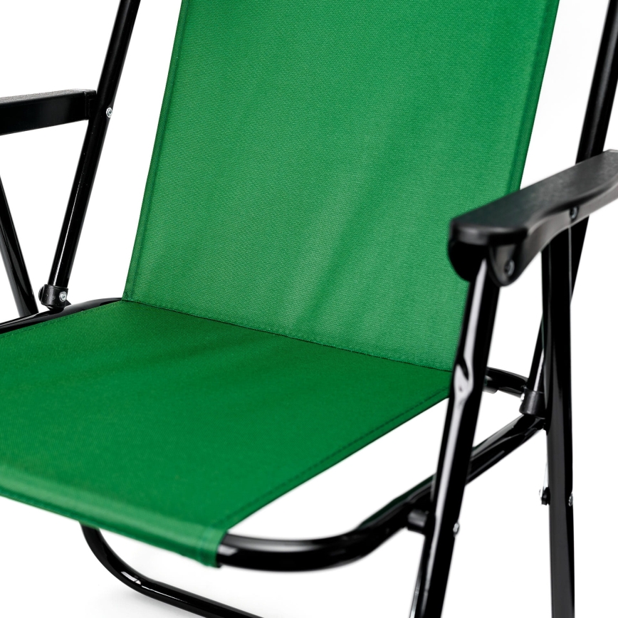 Silla de camping plegable verde