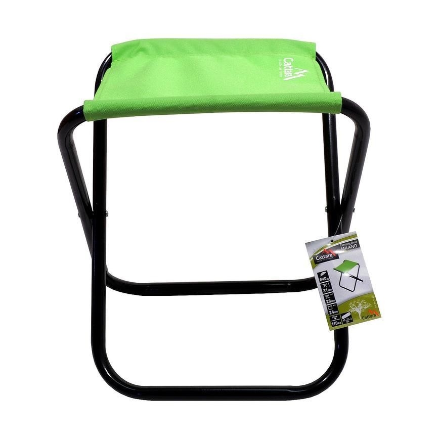 Silla de camping plegable verde/negro