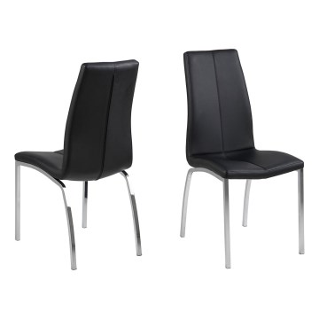 Silla de comedor AMAL 1 pz negro/cromo mate