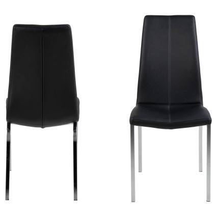 Silla de comedor AMAL 1 pz negro/cromo mate