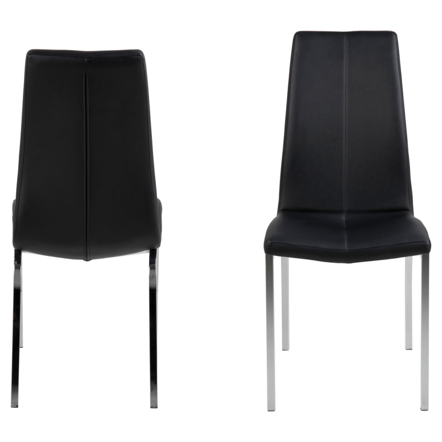 Silla de comedor AMAL 1 pz negro/cromo mate
