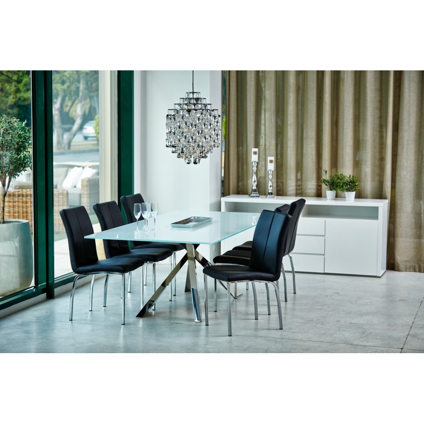 Silla de comedor AMAL 1 pz negro/cromo mate