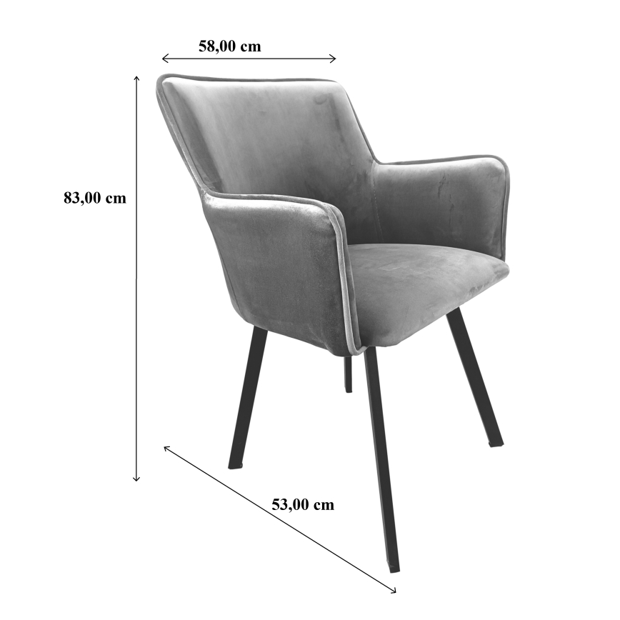 Silla de comedor AMELIA gris