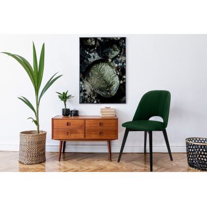 Silla de comedor BOVIO 86x48 cm verde oscuro/haya