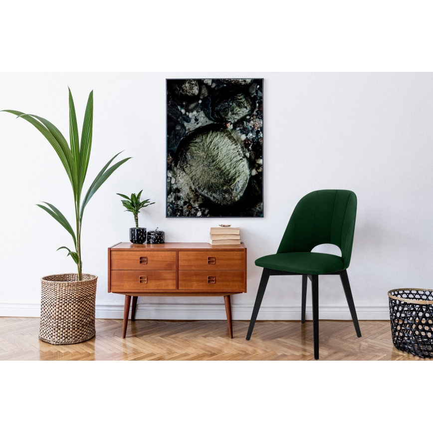 Silla de comedor BOVIO 86x48 cm verde oscuro/haya