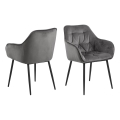 Silla de comedor con reposabrazos AYLIN 1 pz gris oscuro
