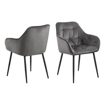 Silla de comedor con reposabrazos AYLIN 1 pz gris oscuro
