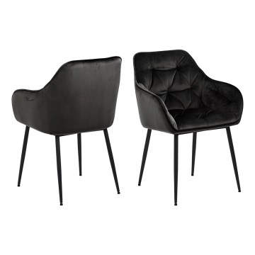 Silla de comedor con reposabrazos AYLIN 1 pz negro