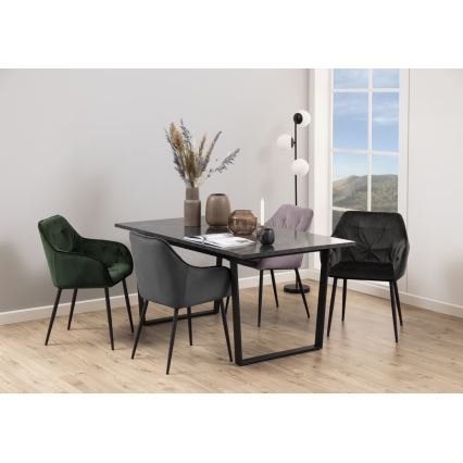 Silla de comedor con reposabrazos AYLIN 1 pz negro